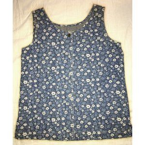 Susan Bristol floral tank sleeveless button front